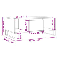 Thumbnail for Couchtisch Grau Sonoma 90x50x36,5 cm Holzwerkstoff