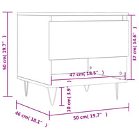 Thumbnail for Couchtisch Schwarz 50x46x50 cm Holzwerkstoff