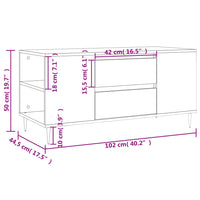 Thumbnail for Couchtisch Weiß 102x44,5x50 cm Holzwerkstoff