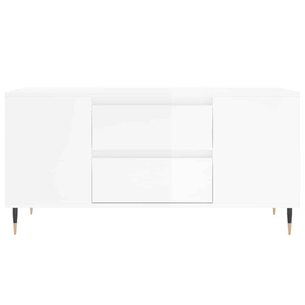 Couchtisch Hochglanz-Weiß 102x44,5x50 cm Holzwerkstoff