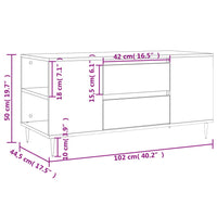 Thumbnail for Couchtisch Betongrau 102x44,5x50 cm Holzwerkstoff