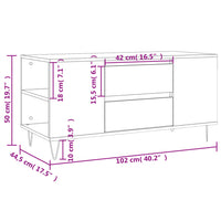 Thumbnail for Couchtisch Grau Sonoma 102x44,5x50 cm Holzwerkstoff