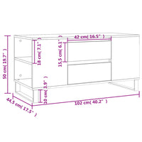 Thumbnail for Couchtisch Weiß 102x44,5x50 cm Holzwerkstoff