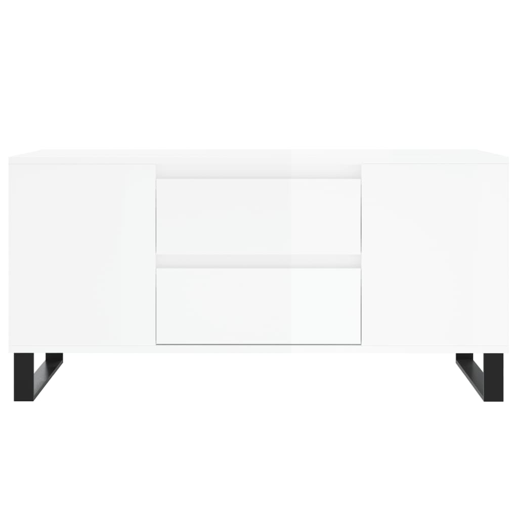 Couchtisch Hochglanz-Weiß 102x44,5x50 cm Holzwerkstoff