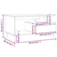 Thumbnail for Couchtisch Grau Sonoma 90x49x45 cm Holzwerkstoff