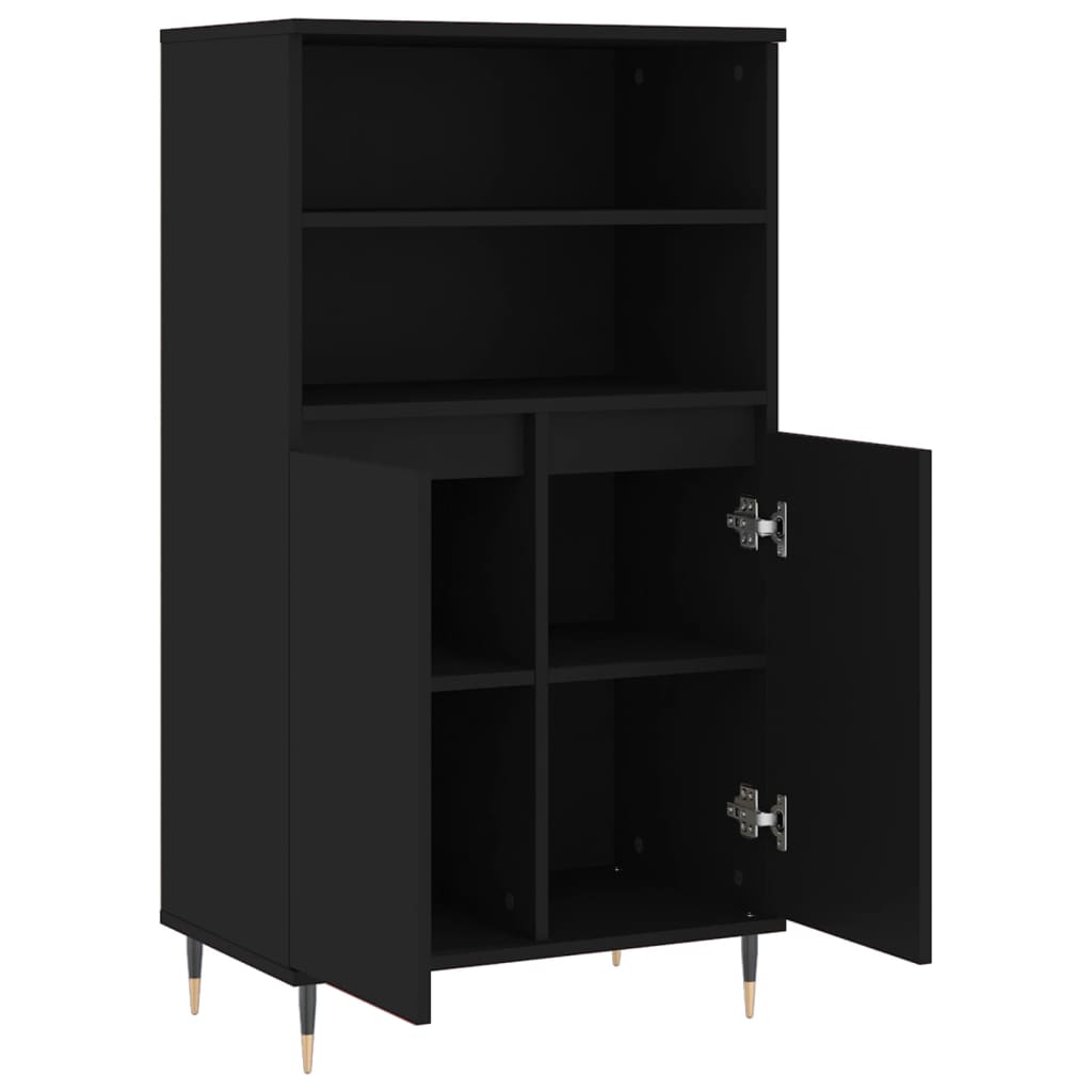 Highboard Schwarz 60x36x110 cm Holzwerkstoff