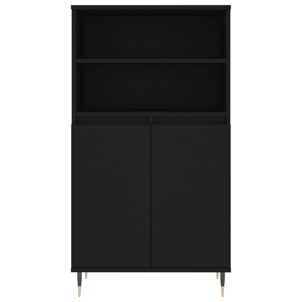 Highboard Schwarz 60x36x110 cm Holzwerkstoff