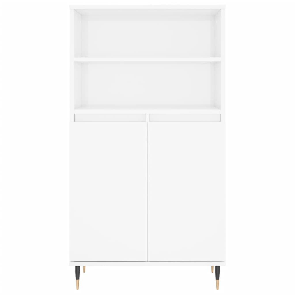 Highboard Hochglanz-Weiß 60x36x110 cm Holzwerkstoff