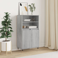 Thumbnail for Highboard Grau Sonoma 60x36x110 cm Holzwerkstoff