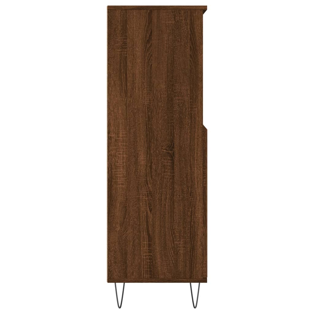 Highboard Braun Eichen-Optik 60x36x110 cm Holzwerkstoff
