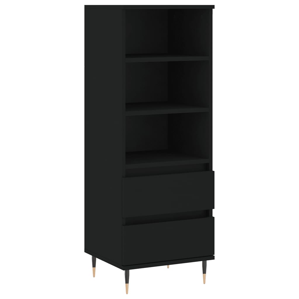 Highboard Schwarz 40x36x110 cm Holzwerkstoff