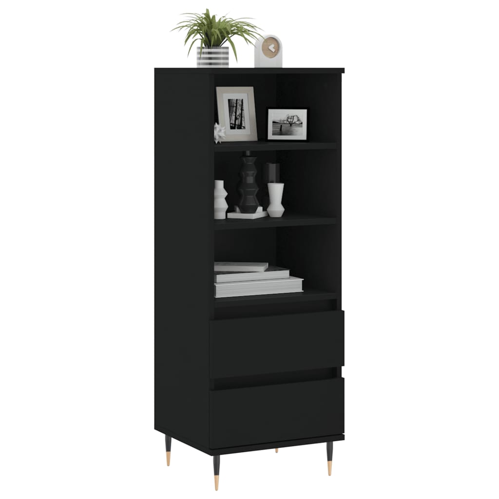 Highboard Schwarz 40x36x110 cm Holzwerkstoff