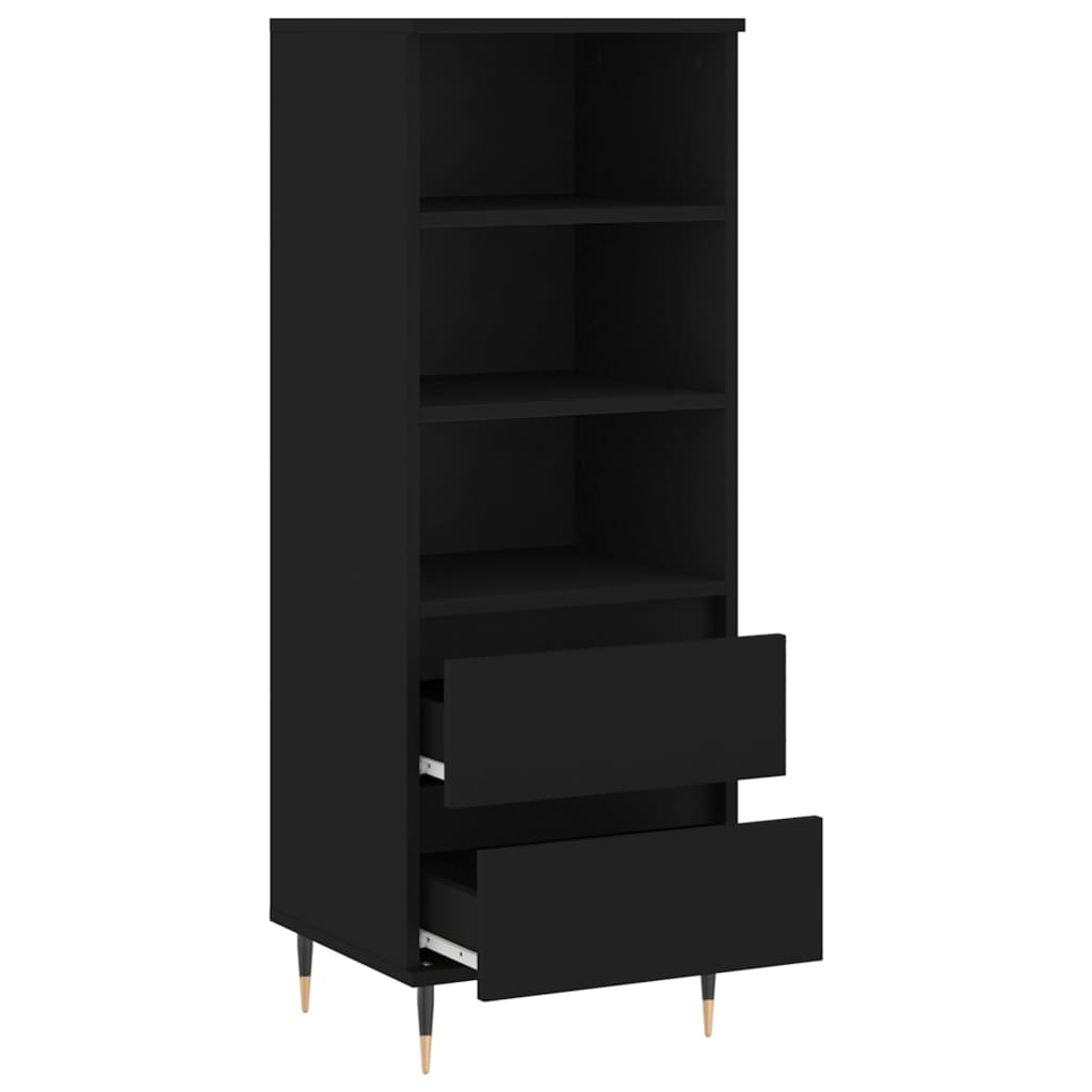 Highboard Schwarz 40x36x110 cm Holzwerkstoff