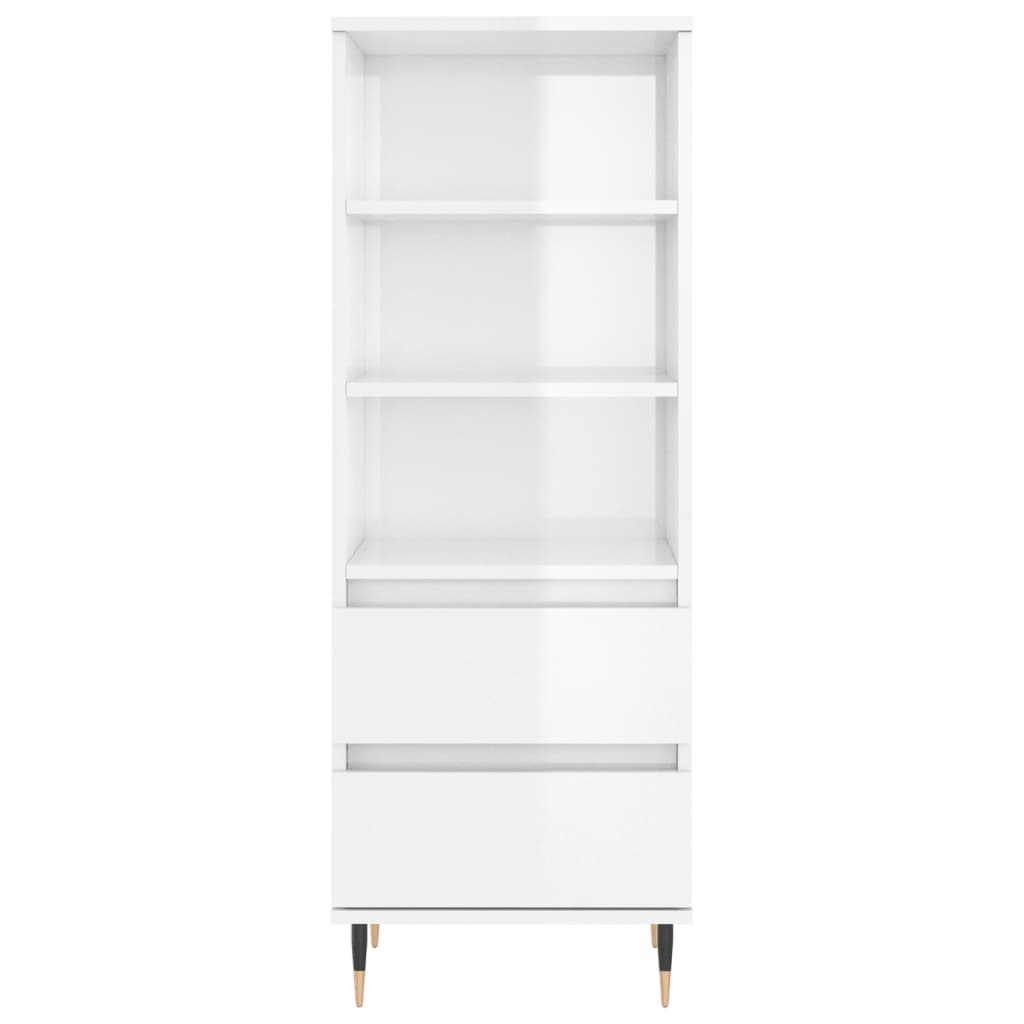 Highboard Hochglanz-Weiß 40x36x110 cm Holzwerkstoff