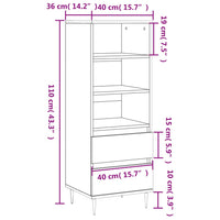 Thumbnail for Highboard Räuchereiche 40x36x110 cm Holzwerkstoff