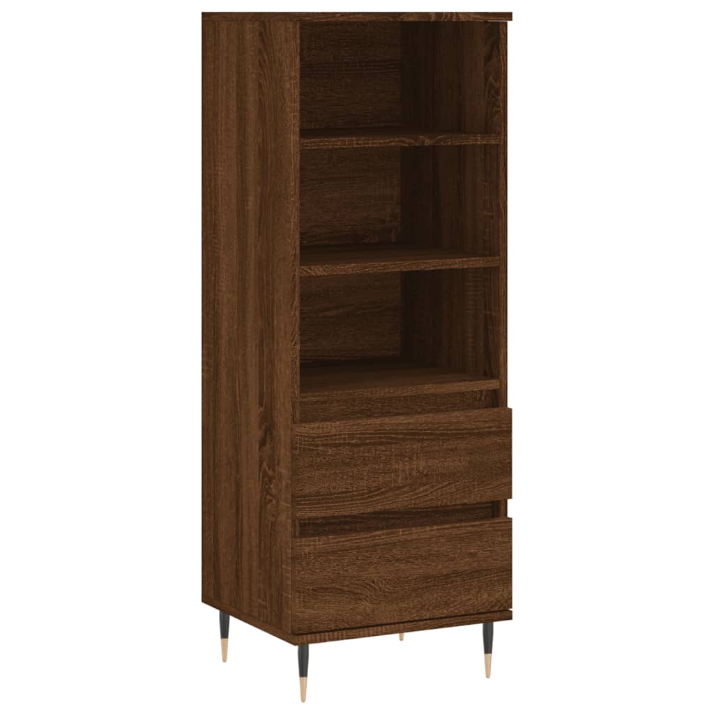 Highboard Braun Eichen-Optik 40x36x110 cm Holzwerkstoff
