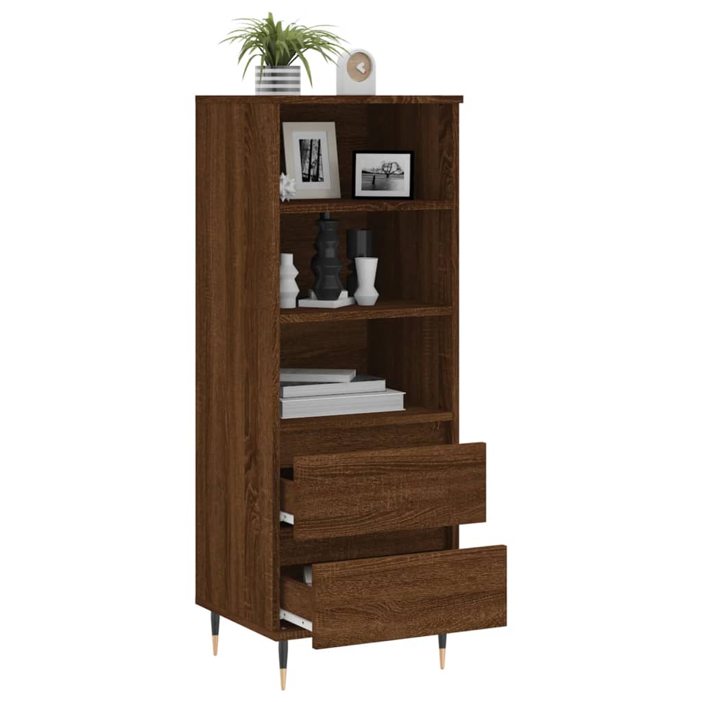 Highboard Braun Eichen-Optik 40x36x110 cm Holzwerkstoff