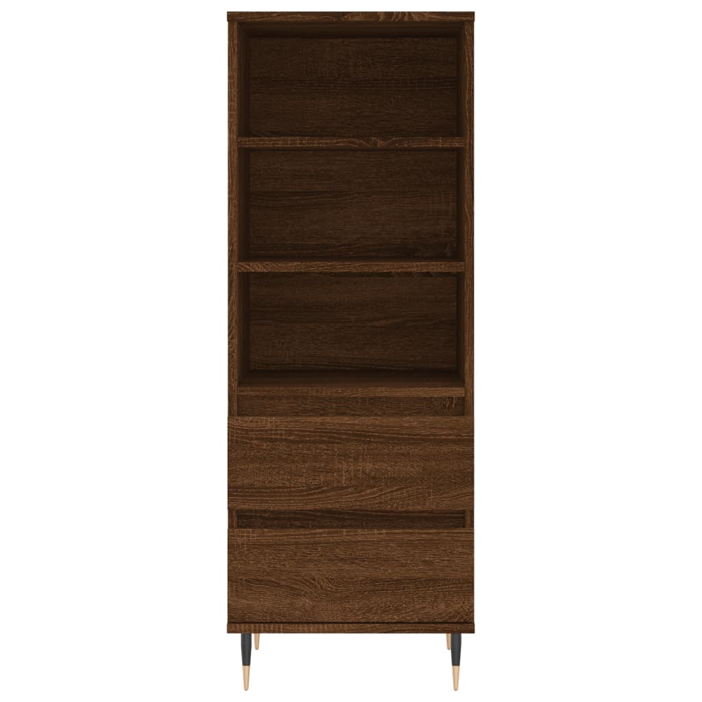 Highboard Braun Eichen-Optik 40x36x110 cm Holzwerkstoff