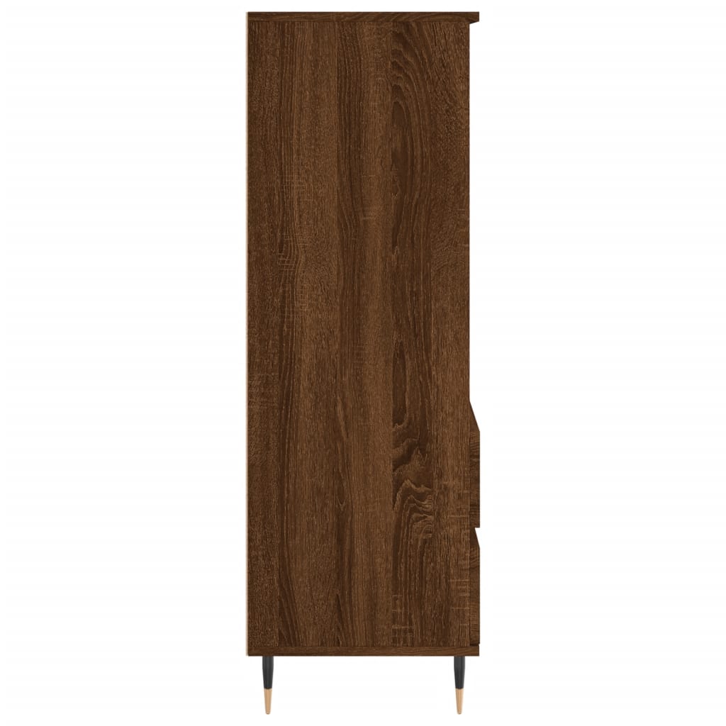 Highboard Braun Eichen-Optik 40x36x110 cm Holzwerkstoff