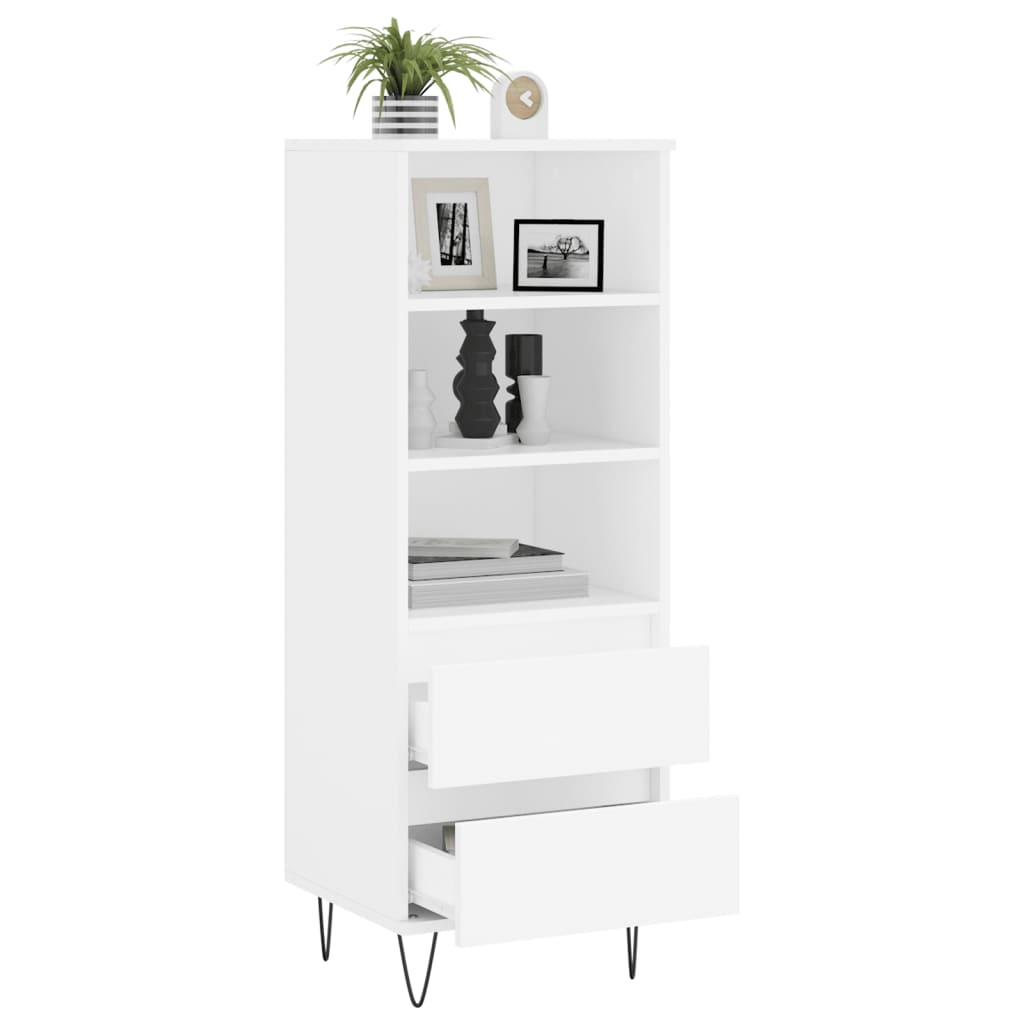 Highboard Weiß 40x36x110 cm Holzwerkstoff