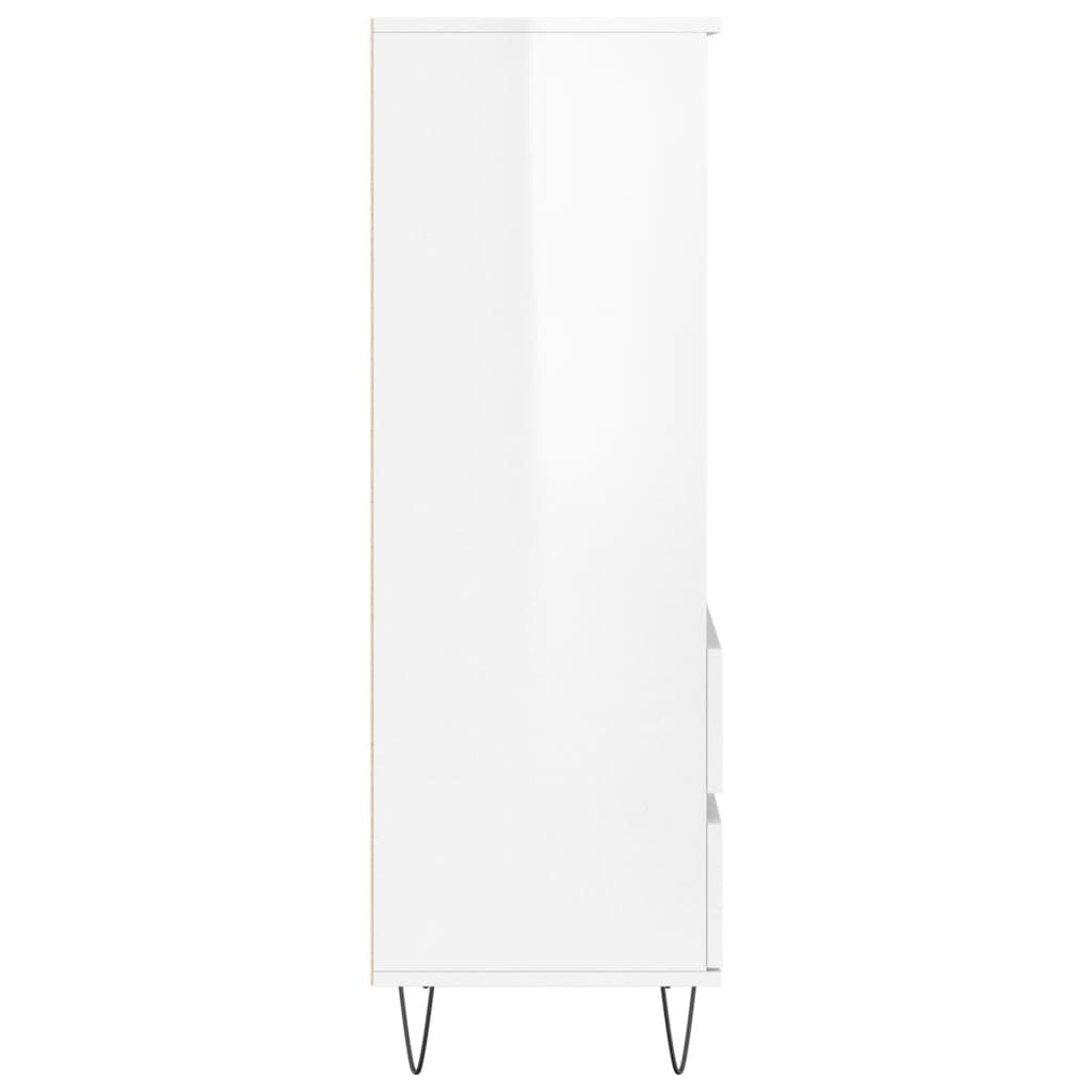 Highboard Hochglanz-Weiß 40x36x110 cm Holzwerkstoff