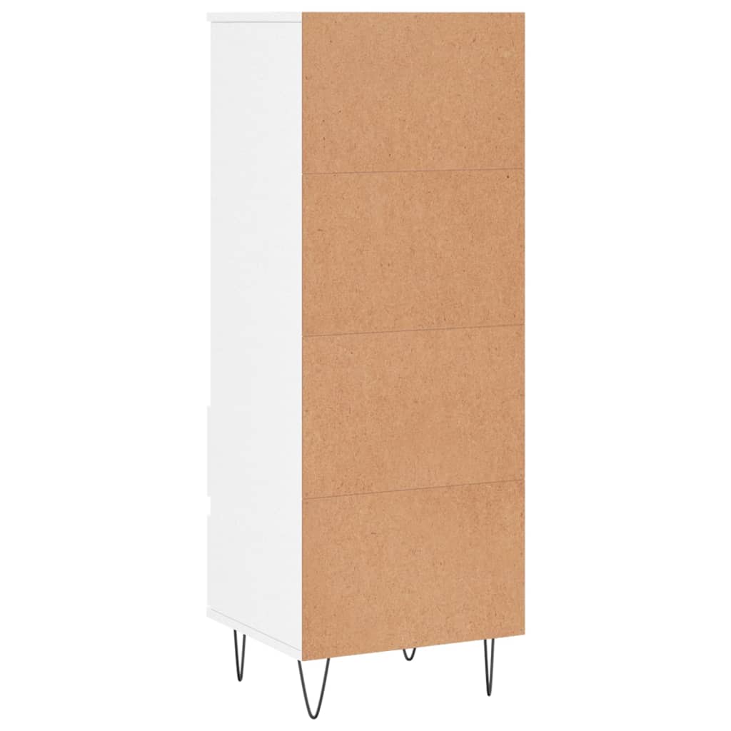 Highboard Hochglanz-Weiß 40x36x110 cm Holzwerkstoff