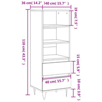 Thumbnail for Highboard Braun Eichen-Optik 40x36x110 cm Holzwerkstoff
