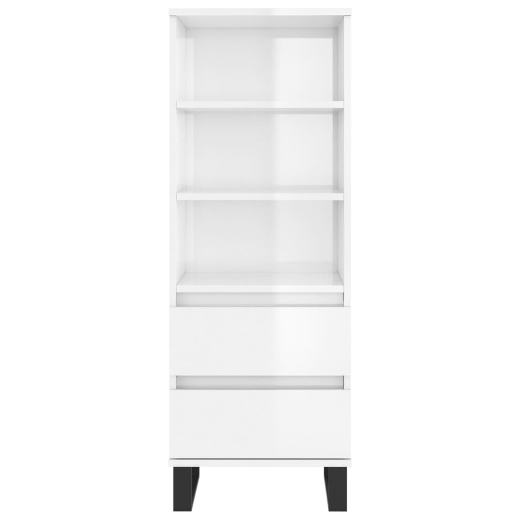 Highboard Hochglanz-Weiß 40x36x110 cm Holzwerkstoff