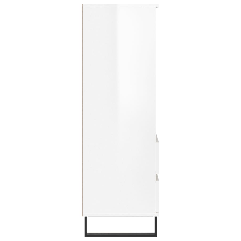Highboard Hochglanz-Weiß 40x36x110 cm Holzwerkstoff