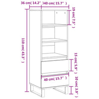 Thumbnail for Highboard Hochglanz-Weiß 40x36x110 cm Holzwerkstoff