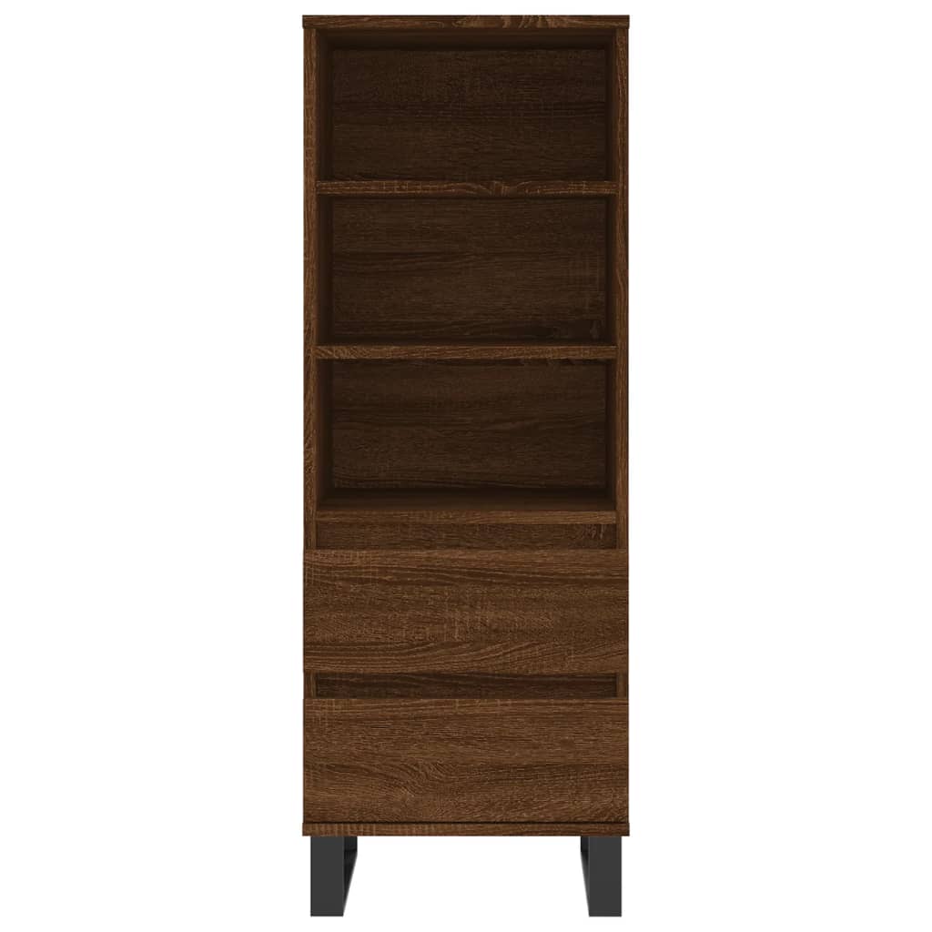 Highboard Braun Eichen-Optik 40x36x110 cm Holzwerkstoff