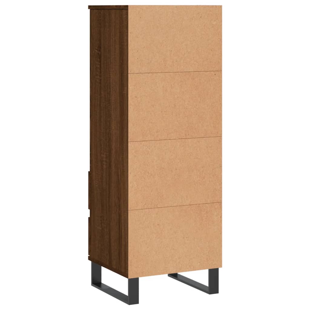 Highboard Braun Eichen-Optik 40x36x110 cm Holzwerkstoff