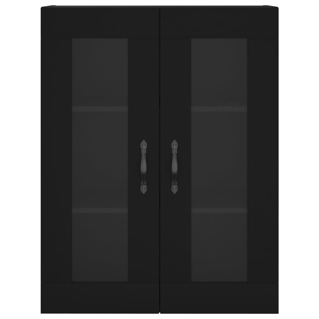 Wandschrank Schwarz 69,5x34x90 cm Holzwerkstoff