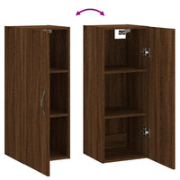 Thumbnail for Wandschrank Braun Eichen-Optik 34,5x34x90 cm Holzwerkstoff
