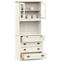 Thumbnail for Highboard VIGO Weiß 80x40x176 cm Massivholz Kiefer