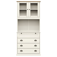 Thumbnail for Highboard VIGO Weiß 80x40x176 cm Massivholz Kiefer