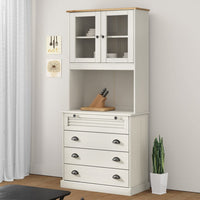 Thumbnail for Highboard VIGO Weiß 80x40x176 cm Massivholz Kiefer