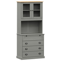 Thumbnail for Highboard VIGO Grau 80x40x176 cm Massivholz Kiefer