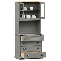 Thumbnail for Highboard VIGO Grau 80x40x176 cm Massivholz Kiefer