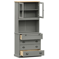 Thumbnail for Highboard VIGO Grau 80x40x176 cm Massivholz Kiefer