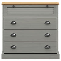 Thumbnail for Highboard VIGO Grau 80x40x176 cm Massivholz Kiefer
