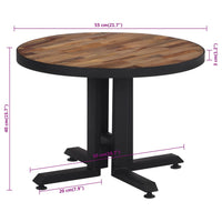 Thumbnail for Couchtisch Rund Ø55x40 cm Recyceltes Massivholz Teak