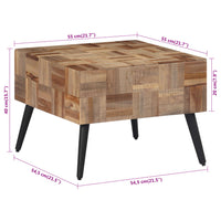Thumbnail for Couchtisch Grau 55x55x40 cm Recyceltes Massivholz Teak