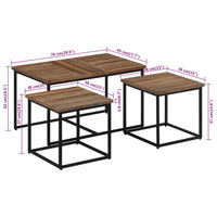 Thumbnail for Satztische 3 Stk. Massivholz Teak