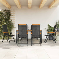 Thumbnail for 7-tlg. Garten-Essgruppe Schwarz und Braun Aluminium