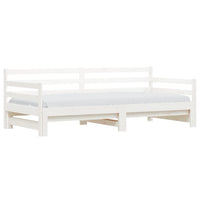 Thumbnail for Tagesbett Ausziehbar Weiß 90x200 cm Massivholz Kiefer