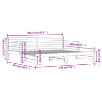Thumbnail for Tagesbett Ausziehbar Weiß 80x200 cm Massivholz Kiefer