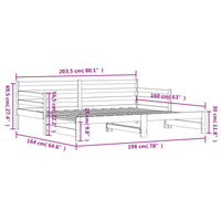 Thumbnail for Tagesbett Ausziehbar Schwarz 80x200 cm Massivholz Kiefer