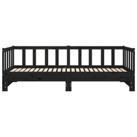 Thumbnail for Tagesbett Ausziehbar Schwarz 90x200 cm Massivholz Kiefer