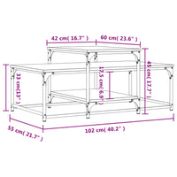 Thumbnail for Couchtisch Schwarz 102x60x45 cm Holzwerkstoff